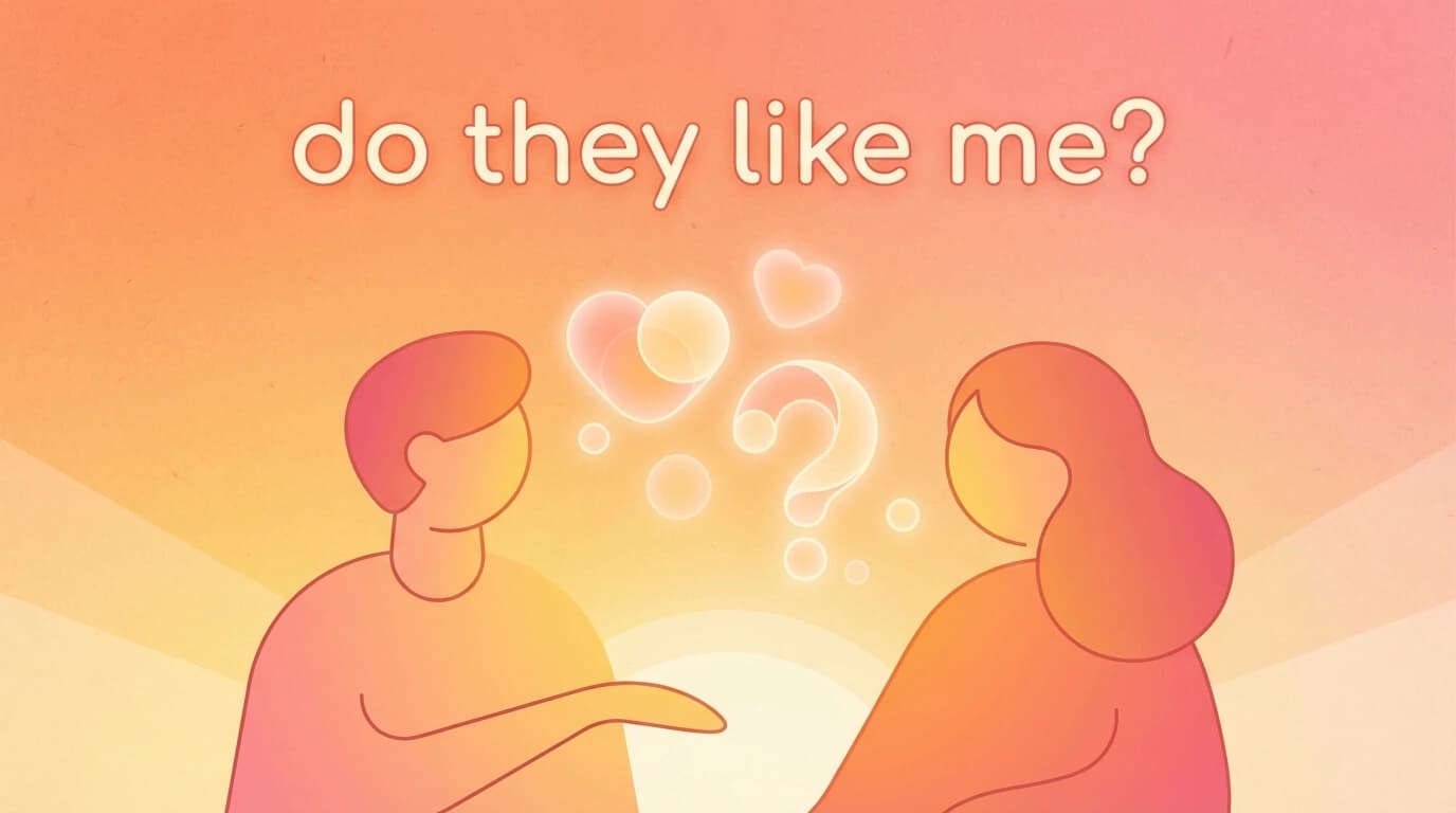 Illustration of two people wondering if there is mutual interest.