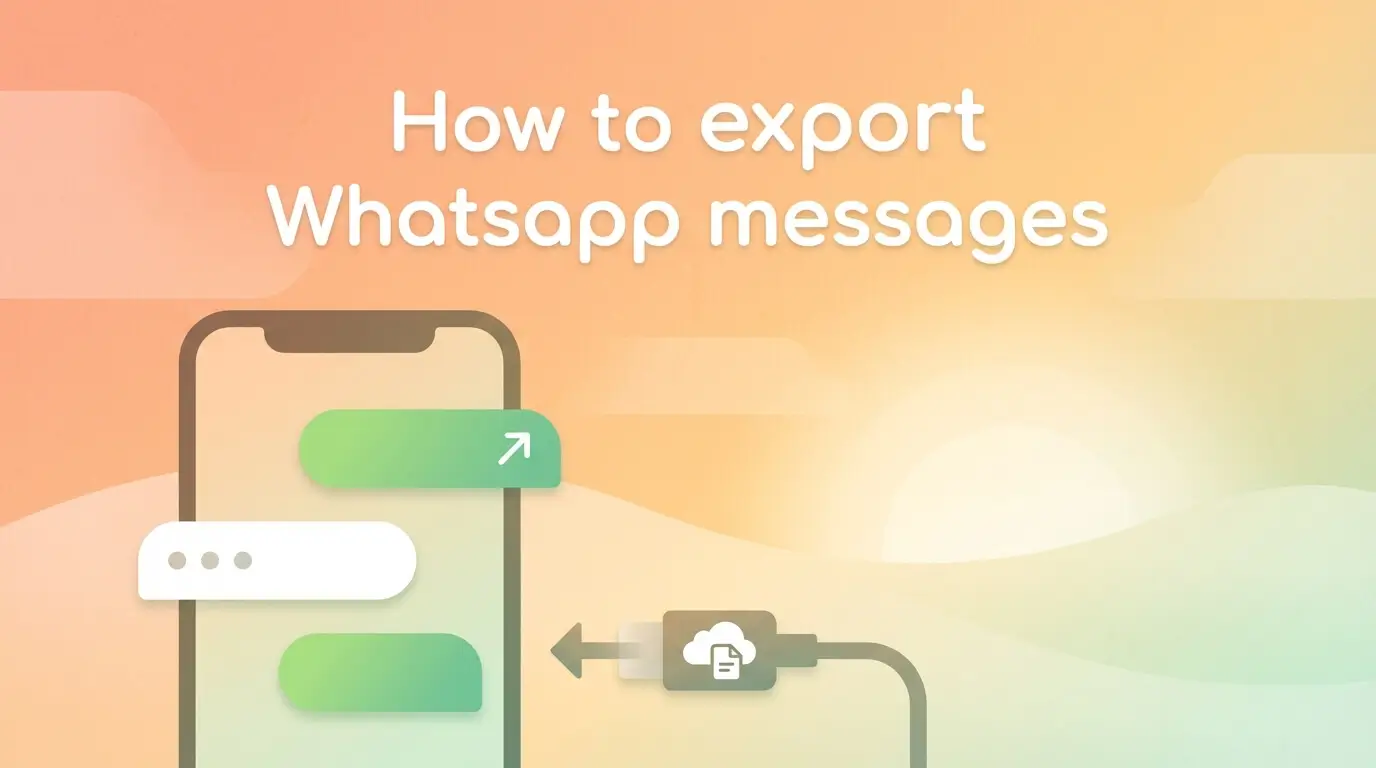 How to export WhatsApp chats illustration with phone and cloud.