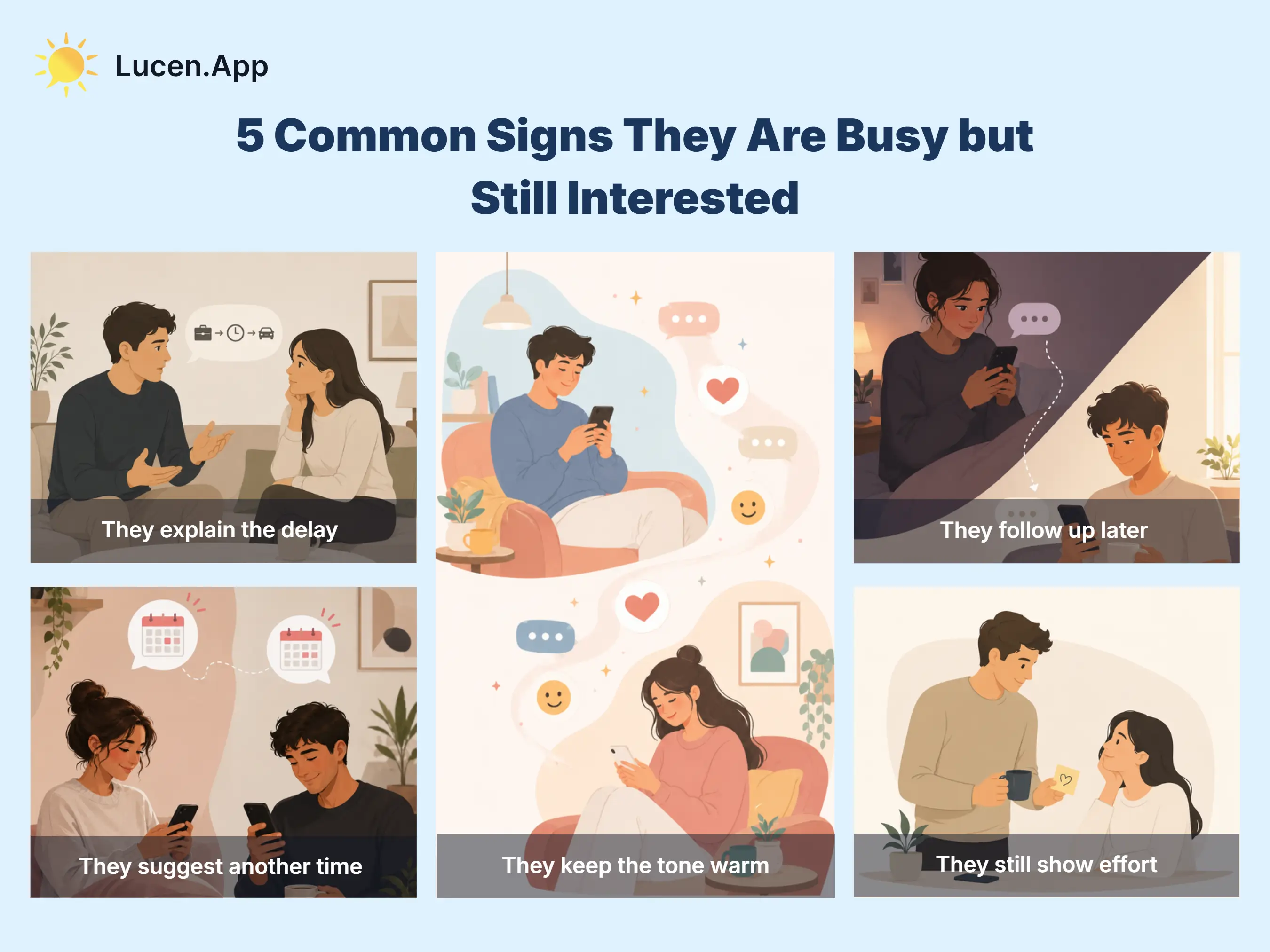 5 common signs they are busy but still interested
