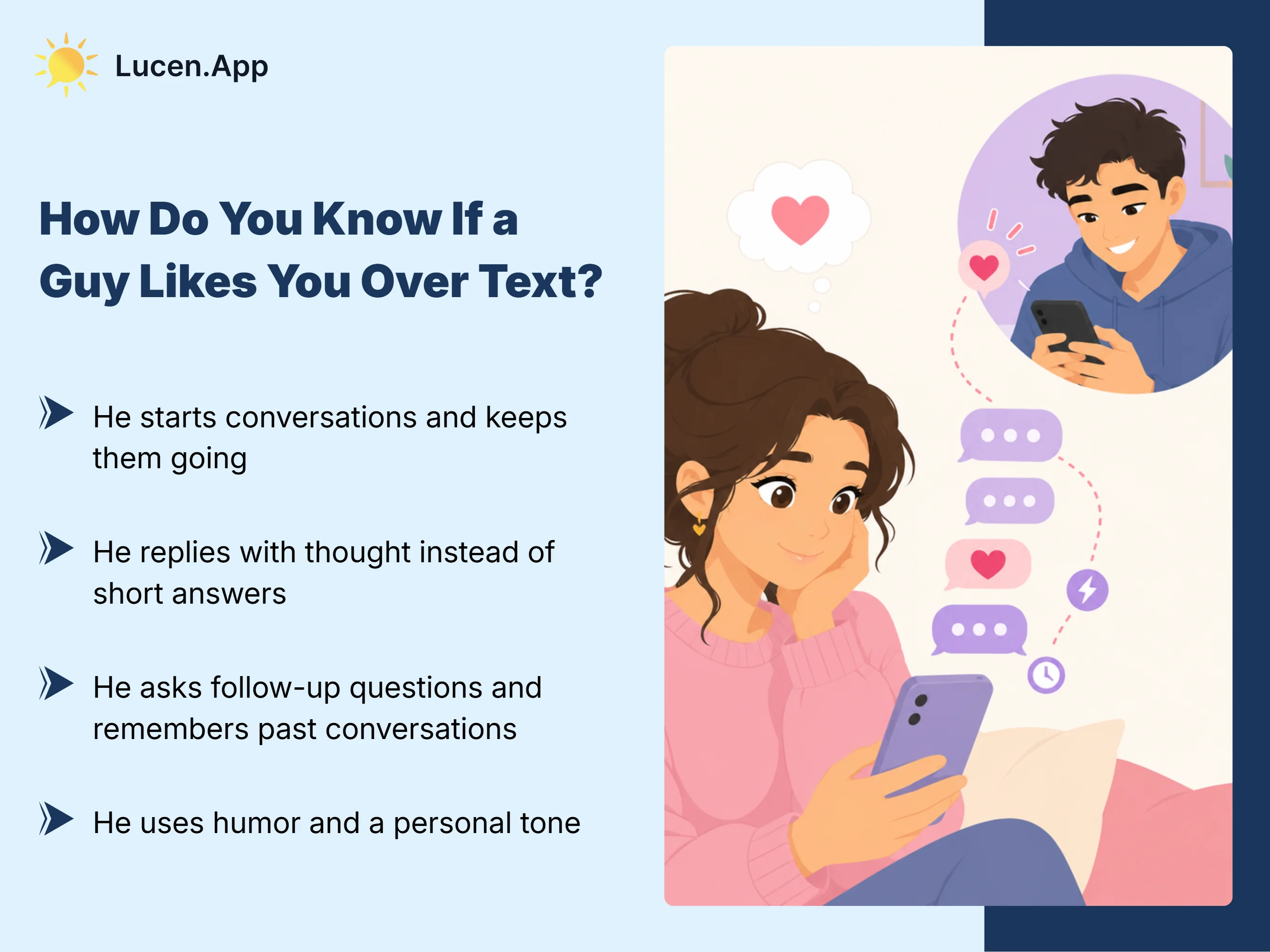 how do you know if a guy likes you over text